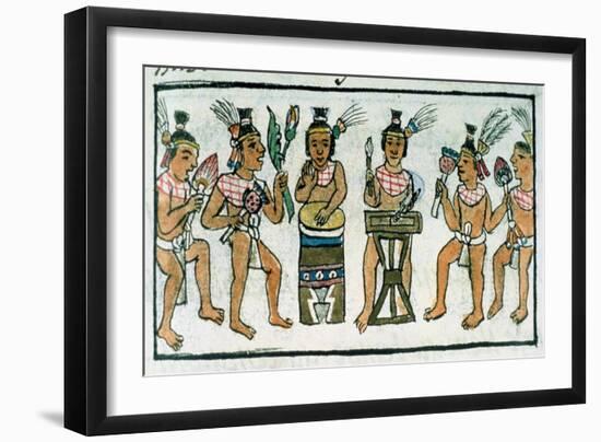 Aztec Musicians from an Account of Aztec Crafts in Central Mexico-null-Framed Giclee Print