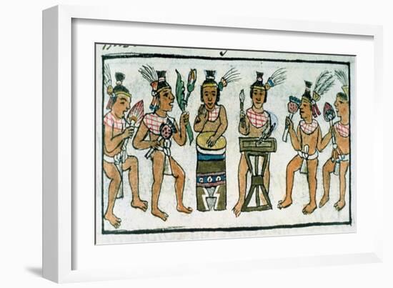 Aztec Musicians from an Account of Aztec Crafts in Central Mexico-null-Framed Giclee Print