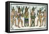 Aztec Musicians from an Account of Aztec Crafts in Central Mexico-null-Framed Stretched Canvas