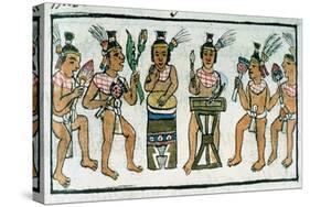 Aztec Musicians from an Account of Aztec Crafts in Central Mexico-null-Stretched Canvas