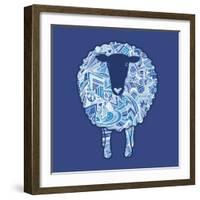 Aztec Ornament Sheep-kisika-Framed Art Print