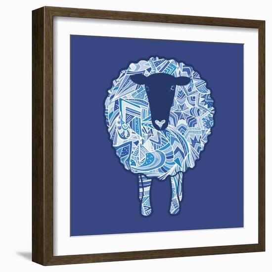 Aztec Ornament Sheep-kisika-Framed Art Print