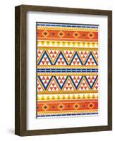 Aztec Pattern Colors-Jace Grey-Framed Art Print