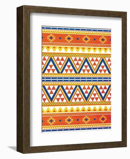 Aztec Pattern Colors-Jace Grey-Framed Art Print