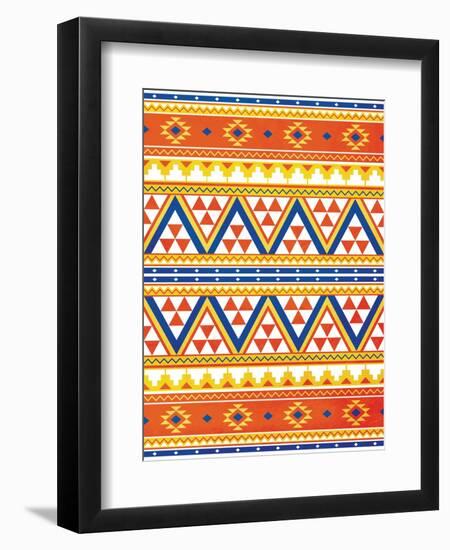 Aztec Pattern Colors-Jace Grey-Framed Art Print