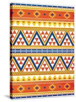 Aztec Pattern Colors-Jace Grey-Stretched Canvas