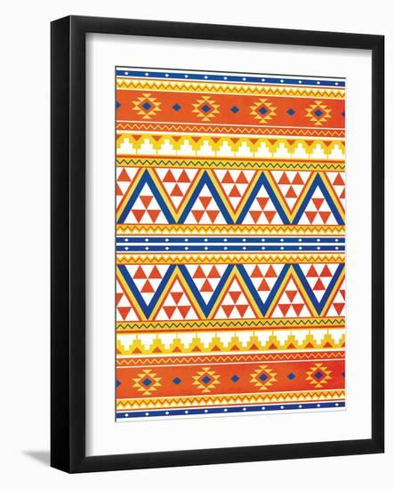 Aztec Pattern Colors-Jace Grey-Framed Art Print