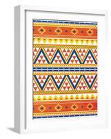 Aztec Pattern Colors-Jace Grey-Framed Art Print