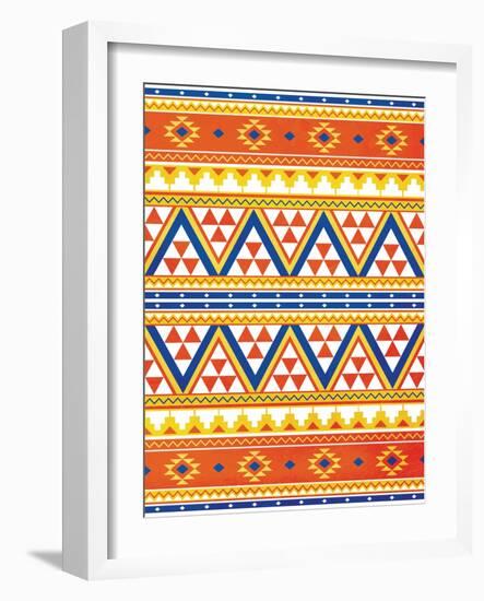 Aztec Pattern Colors-Jace Grey-Framed Art Print