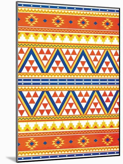 Aztec Pattern Colors-Jace Grey-Mounted Art Print