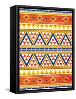 Aztec Pattern Colors-Jace Grey-Framed Stretched Canvas