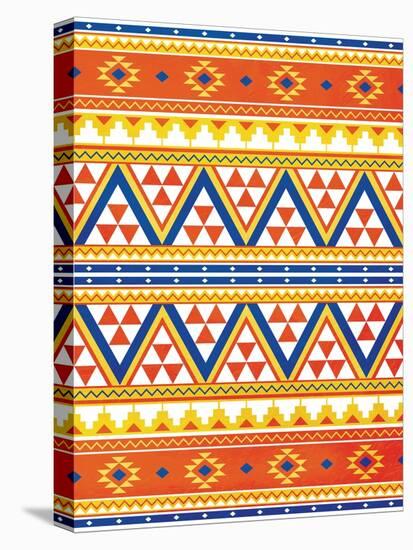 Aztec Pattern Colors-Jace Grey-Stretched Canvas