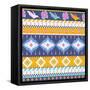 Aztec Pattern-tomuato-Framed Stretched Canvas