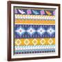 Aztec Pattern-tomuato-Framed Art Print