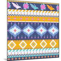 Aztec Pattern-tomuato-Mounted Art Print