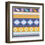 Aztec Pattern-tomuato-Framed Art Print