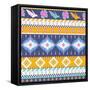 Aztec Pattern-tomuato-Framed Stretched Canvas