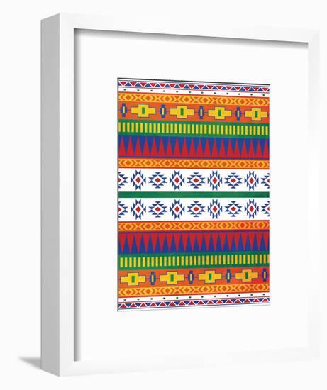 Aztec Patterned Mate Colors-Jace Grey-Framed Art Print