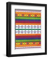 Aztec Patterned Mate Colors-Jace Grey-Framed Art Print