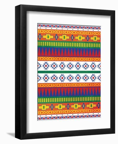 Aztec Patterned Mate Colors-Jace Grey-Framed Art Print