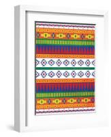 Aztec Patterned Mate Colors-Jace Grey-Framed Art Print