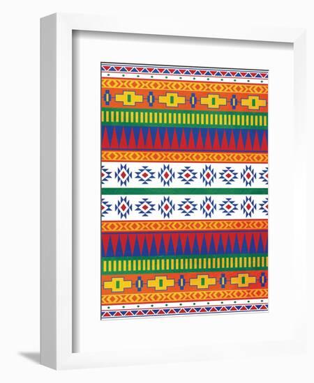 Aztec Patterned Mate Colors-Jace Grey-Framed Art Print