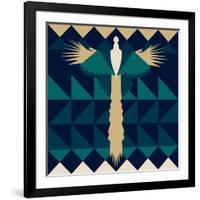 Aztec Peacock-Claire Huntley-Framed Giclee Print