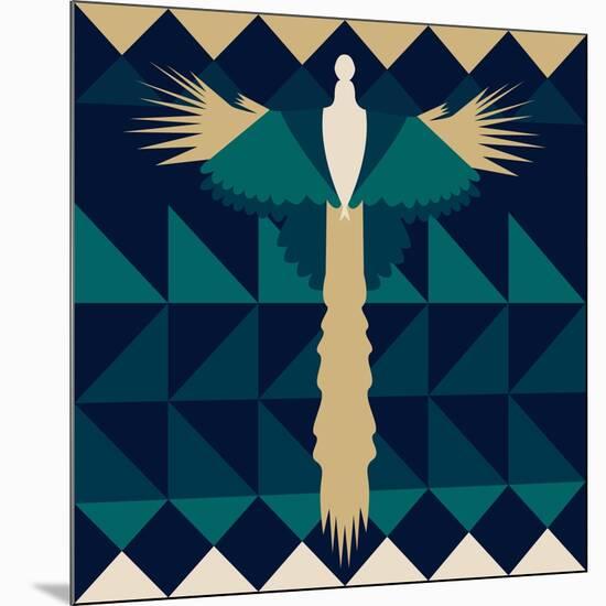 Aztec Peacock-Claire Huntley-Mounted Giclee Print