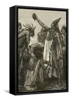 Aztec Priest Holding Heart from Human Sacrifice, 1892-null-Framed Stretched Canvas