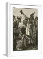 Aztec Priest Holding Heart from Human Sacrifice, 1892-null-Framed Premium Giclee Print