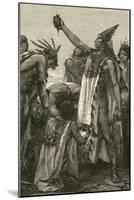 Aztec Priest Holding Heart from Human Sacrifice, 1892-null-Mounted Giclee Print