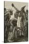 Aztec Priest Holding Heart from Human Sacrifice, 1892-null-Stretched Canvas