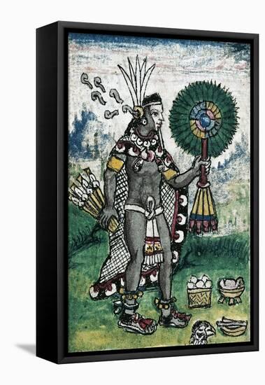 Aztec Prince with a Feather Fan from the History of the Indies, 1579-Diego Duran-Framed Stretched Canvas