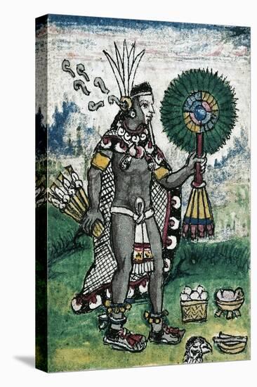 Aztec Prince with a Feather Fan from the History of the Indies, 1579-Diego Duran-Stretched Canvas