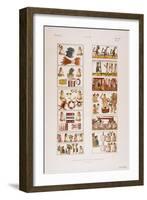 Aztec Scenes from Mexican manuscript known as the Florentine codex, c. 1570-null-Framed Giclee Print