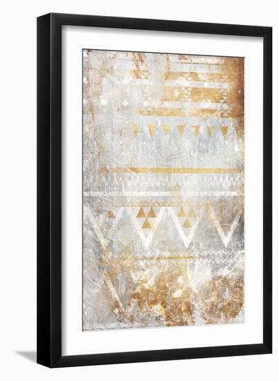 Aztec Takeover Gold-Jace Grey-Framed Art Print