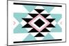 Aztec Teal Pink-Jace Grey-Mounted Art Print