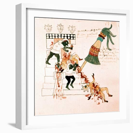 Aztec Temple Sacrifice-null-Framed Giclee Print