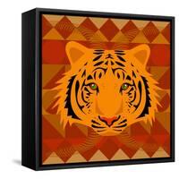 Aztec Tiger-Claire Huntley-Framed Stretched Canvas
