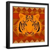 Aztec Tiger-Claire Huntley-Framed Giclee Print