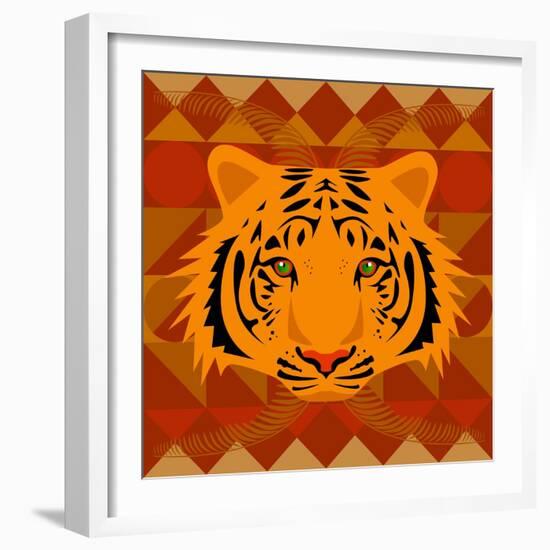 Aztec Tiger-Claire Huntley-Framed Giclee Print