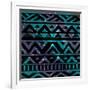 Aztec Tribal Seamless Pattern on Cosmic Background-OliaFedorovsky-Framed Art Print