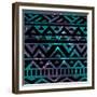 Aztec Tribal Seamless Pattern on Cosmic Background-OliaFedorovsky-Framed Premium Giclee Print