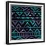 Aztec Tribal Seamless Pattern on Cosmic Background-OliaFedorovsky-Framed Premium Giclee Print