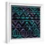 Aztec Tribal Seamless Pattern on Cosmic Background-OliaFedorovsky-Framed Art Print