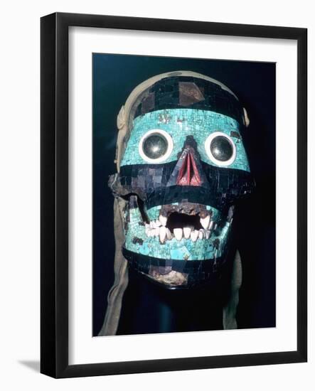 Aztec Turquoise and Lignite mosaic mask of Tezcatlipoca, 15th - 16th century.-Unknown-Framed Giclee Print