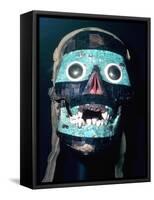 Aztec Turquoise and Lignite mosaic mask of Tezcatlipoca, 15th - 16th century.-Unknown-Framed Stretched Canvas