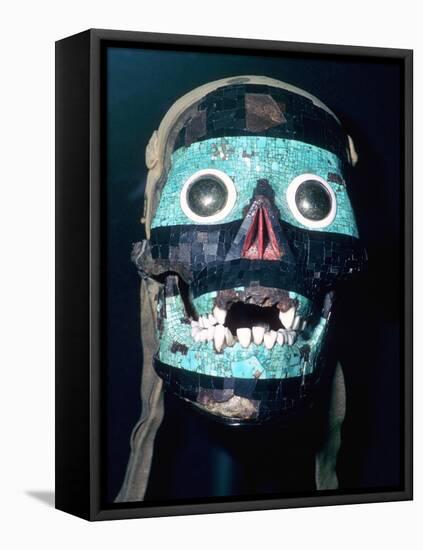 Aztec Turquoise and Lignite mosaic mask of Tezcatlipoca, 15th - 16th century.-Unknown-Framed Stretched Canvas