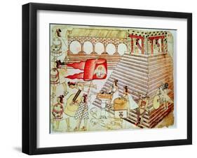 Aztec Warriors Defending the Temple of Tenochtitlan Against Conquistadors, 1519-1521-null-Framed Giclee Print