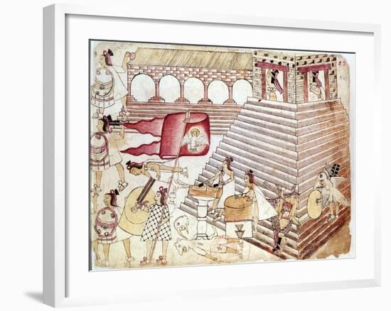 Aztec Warriors Defending the Temple of Tenochtitlan, Mexico-null-Framed Giclee Print